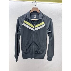 Nike Track Jacket Womens S Gray Full Zip Athletic Dept Stripe Lightweight 3222